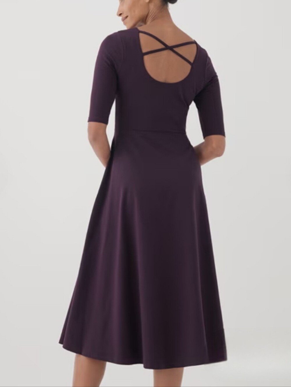 Pact Fit & Flare Double Scoop Neck Jersey Organic Cotton Dress Size XL - Picture 2 of 5
